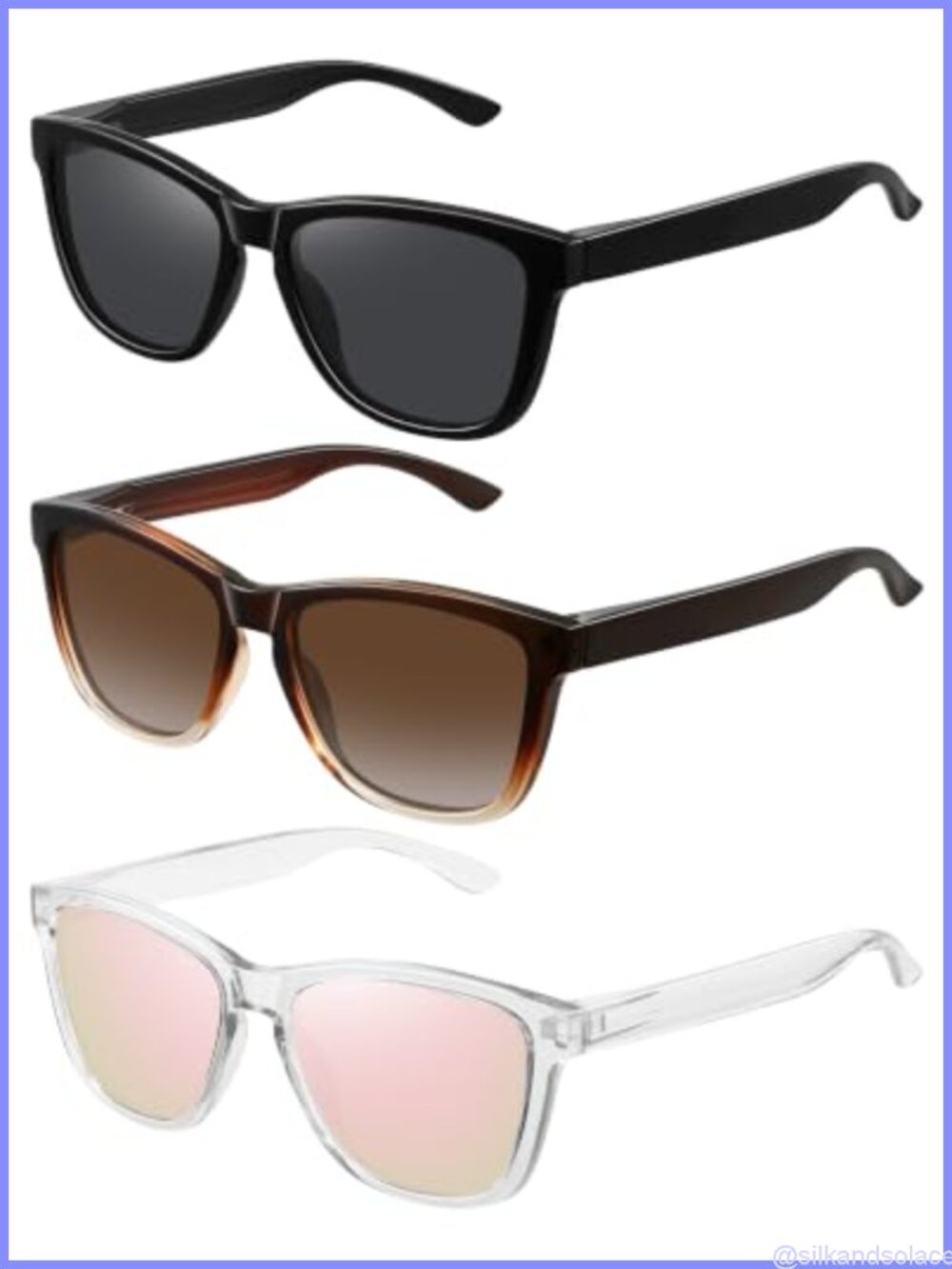 Polarized Sunglasses Square Wrap Around UV400 Anti-Glare Lightweight